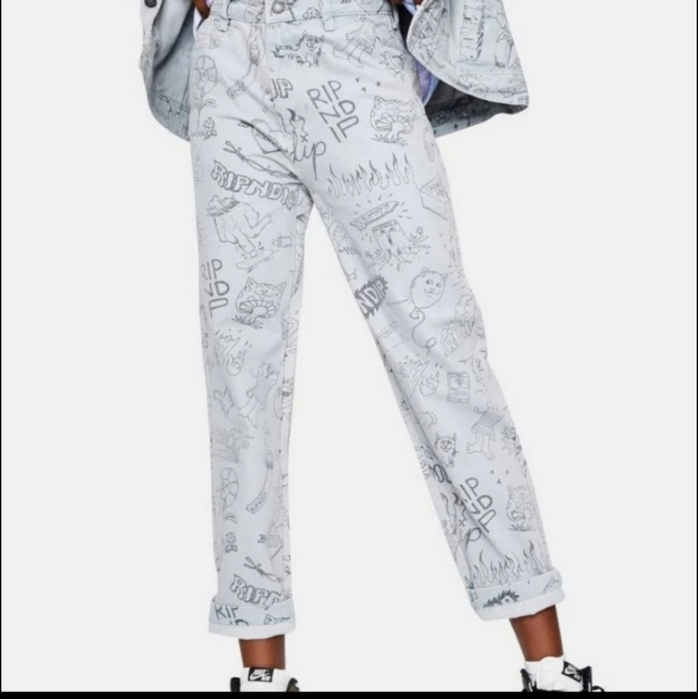 RIPNDIP High Rise Gray Sharpie Jeans